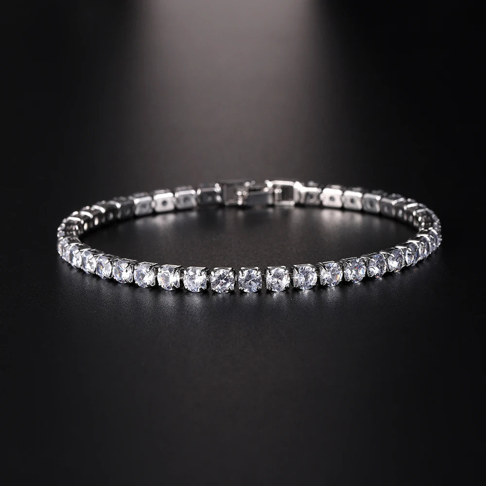Bracelete Aurora – Joalharia Feminina com Zircónias Cúbicas e Design Elegante em Cobre Premium