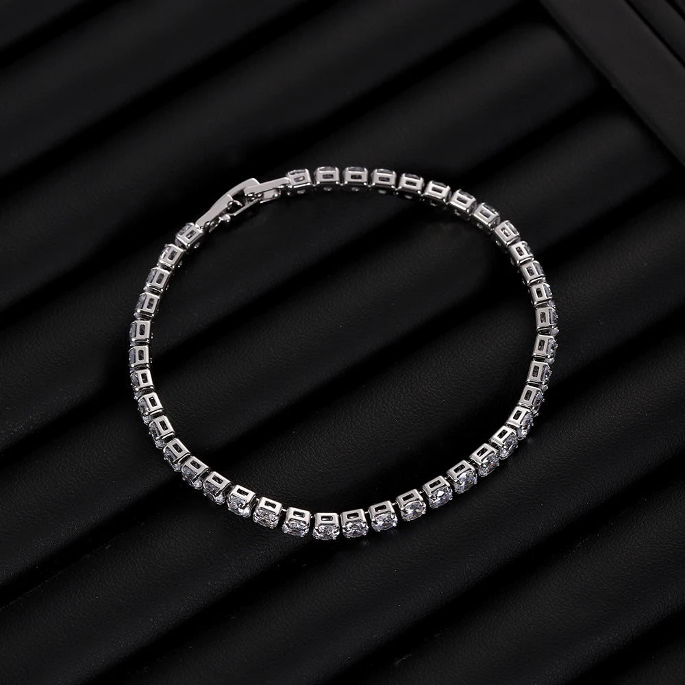 Bracelete Aurora – Joalharia Feminina com Zircónias Cúbicas e Design Elegante em Cobre Premium